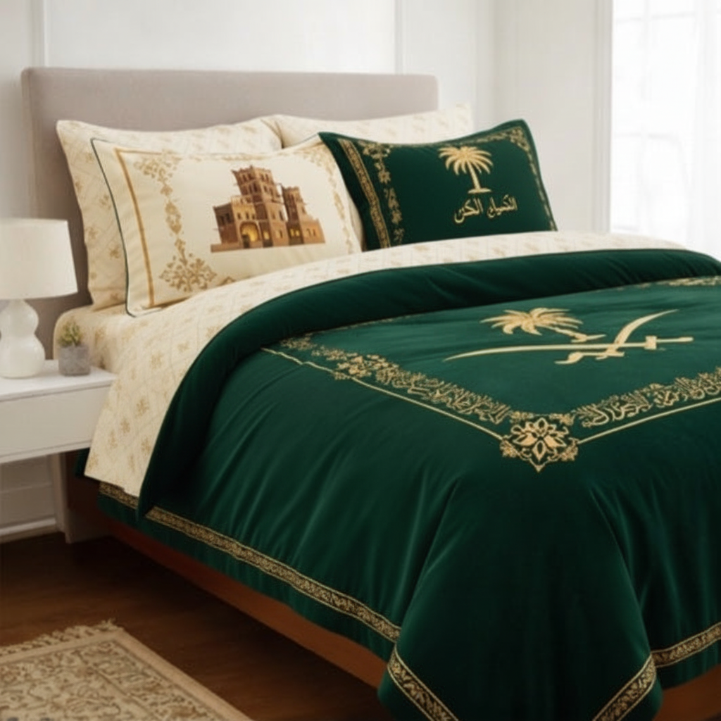 طقم مفروشات سعودي فاخر